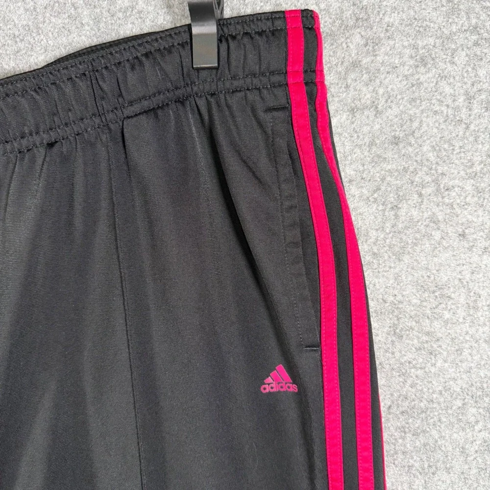 Adidas Track Pants Mens XL Black Pink 3-Stripe Athletic M67620 Joggers